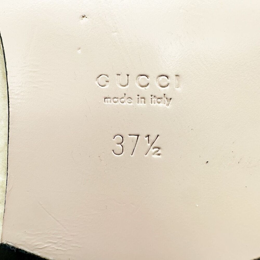 GUCCI Wool Shearling Fur GG Sandal Mule 37.5 Interlocking GG Logo Slip On Slide - Picture 10 of 11